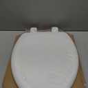 Mayfair Linden Slow Close Toilet Seat, Non Slip Heavy Duty Wood, Easy Install, Elongated, White