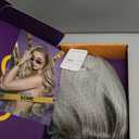 KOME Ombre Platinum Blonde Synthetic Lace Front Wig,Side Part Short Straight Glueless Bob Wig for White Women Daily Use 10IN (#TT6/1001GS)