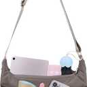 Crossbody Bags for Women Puffy Nylon Sling Bag,Waterproof Crossbody Purses Casual Shoulder Handbag Travel Daily Use, Grey 