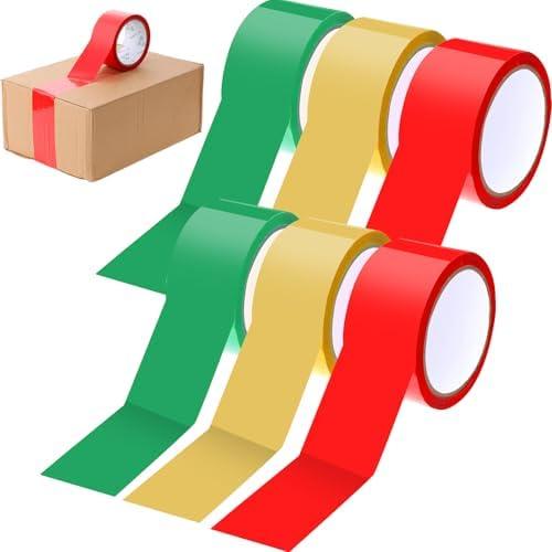 Ctosree 6 Rolls Packaging Tape 50 Yard x 2 Inch Decorative Printed Duct Wrapping Tape for DIY Crafts Scrapbooking Crafting Boxes Decorations (Classic)