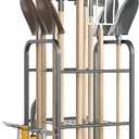 Ultrawall Garden Tool Organizer Stand, Yard Tool Storage Rack with Lockable Wheels, Garage Tool Storage for Rake, Brooms, Indoor & Outdoor Use