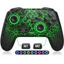 Wireless Switch Controller for Nintendo Switch/Lite/OLED Controller, Switch Controller with a Mouse Touch Feeling on Back Buttons, Extra Switch Pro Controller with Wake-up,Programmable, Turbo Function (Black-LED Light)