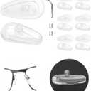 6 Pairs Replacement Nose Pads for Oakley Eyeglasses/Sunglasses, Anti-Slip Clear Silicone Nose Pieces Guards Come with Screws and Screwdrivers (Screw in Glasses Nose Pads)