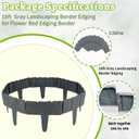 Garden Edging Border, 24ft Landscaping Border Edging for Flower Bed Edging Borders, Garden Landscape Edging Borders for Flower Bed, Garden Borders and Edging for Landscaping (Gray, 30 PCS)