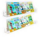 NIUBEE 36-Inch Acrylic Floating Bookshelves for Kids, 2-Pack, Extra-Large Wall Shelves for Expanding Book Collections and Family Spaces