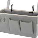Bedside Storage Caddy/Bedside Hanging Storage Bag for Headboards Bunk Beds Dorm Rooms Book Phone Magazine Holder (Grey)