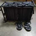 34" Extra Long Collapsible Wagon Cart, 360LBS Capacity, Black | Foldable Utility Cart with Wheels, Heavy-Duty, for Shopping/Grocery/Garden/Sports/Camping, 130L Storage, 600D Oxford (16.7"x25.5")
