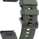 ANCOOL for Fenix 5/Fenix 6/Fenix 7 Band 22mm Silicone Watch Band for Fenix 8 Fenix E 47mm/Fenix 5 Plus/Fenix 6 Pro/Fenix 7 Pro/Forerunner 935(Army Green) (1 Pack)