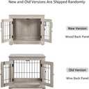 beeNbkks Furniture Style Dog Crate End Table, Double Doors Wooden Wire Dog Kennel with Pet Bed, Decorative Pet Crate Dog House Indoor, Small, Weathered Gray