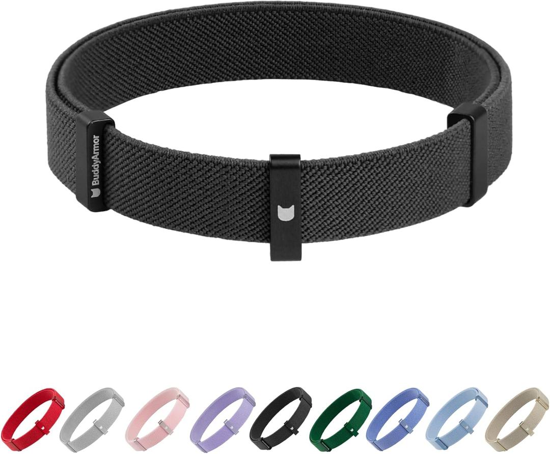 Safety Cat Collar - U.S. IDA Gold Awarding Design, Elastic Quick Release, Non Breakaway - Lightweight for Kitten, Neck Fit 7.8'-15.7' for Cat,M(Midnight Black)