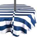 DII Cabana Stripe Outdoor Zippered Tabletop Collection, Stain/Wrinkle Resistant & Waterproof, 52" Round, Nautical Blue