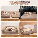2 in 1 Human Dog Bed for Adult Foldable Waterproof, Orthopedic Foam, Machine Washable Sherpa Cover, Non-Slip Base - Human Size Dog Bed (Almond Brown, 72x44x11)