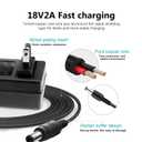 18V 2A AC Adapter Power Supply 36W Switching Wall Mounted Power Adapter Compatible with LED Lights Speakers webcams and More DC 3.5x1.35mm 4.0x1.7mm Equipment (6 ft)