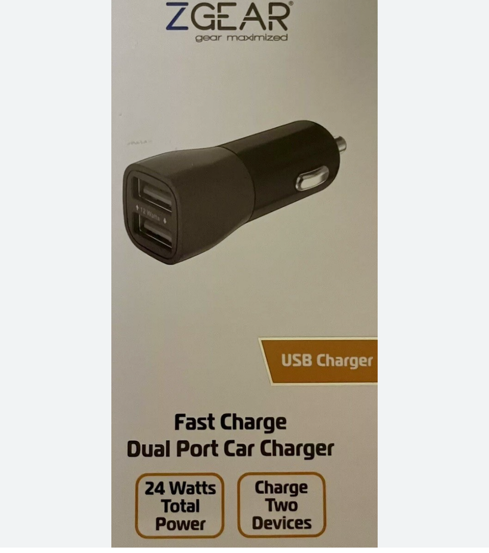 Z Gear Fast Charging Car Charger With 2 Usb Ports