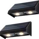 Solar Lights Outdoor 3000K Warm White Downlights LED Dusk to Dawn Waterproof Solar Light for Fence, Wall, Address, Mailbox, House Number, Sign(2 Pack)