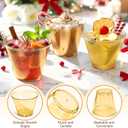 9 oz Clear Plastic Cups Glod Plastic Disposable Cups for Cocktail 150 Pack Fancy Cocktail Cup for Party Stemless Wine Glasses for Party Wedding Graduation Birthday