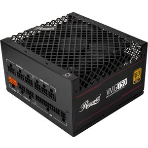 Rosewill VMG 750W 80+ Gold, ATX 3.0 & 3.1 Compatible, Full Modular Low-Noise Power Supply, PCIe 5.1 12V-2x6 Connector, 100% Japanese Electrolytic Capacitor, 120mm FDB Silent Fan