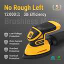 Brushless Cordless Detail Sander Compatible with Dewalt 20V MAX Battery (TOOL ONLY), Lightweight Corner Sander with Dust Box & 10 Sandpapers, 12,000 OPM Compact Power Tool for Wood, Metal & DIY