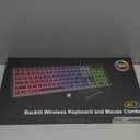 Wireless Keyboard and Mouse Combo, RGB Backlit, Rechargeable & Light Up Letters, Full-Size, Soft Typing, Sleep Mode, 2.4GHz Quiet Keyboard Set for Mac, Windows, Laptop, PC, Trueque KM42Pro (Black)