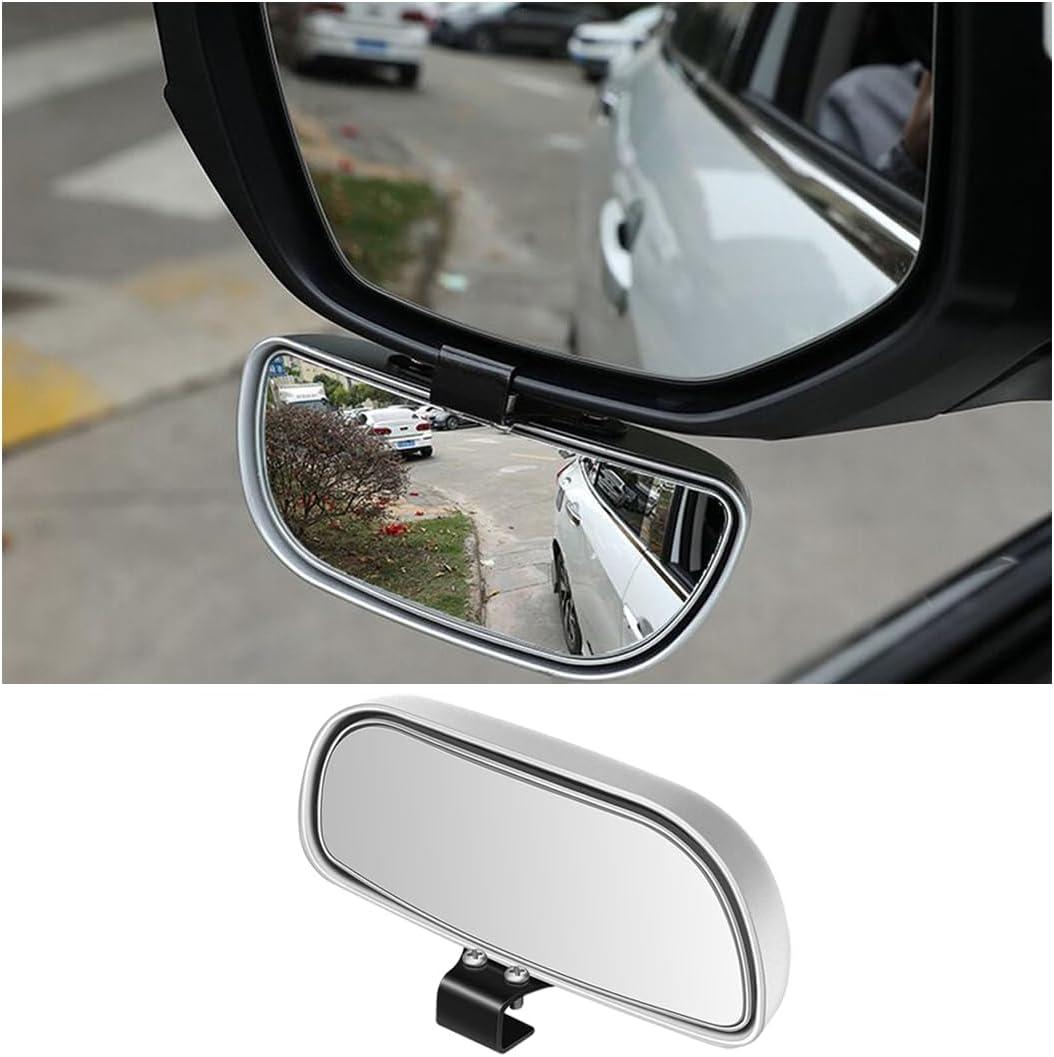 BESULEN Blind Spot Mirror for Car, HD Glass Adjustable Convex Rear View Mirror, Auto Exterior Accessories Auxiliary, Universal Rectangle Wide Angle Blind Spot Mirror for Car, SUV, Truck (Black)