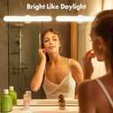 cambk Set of 2 Wireless Vanity Makeup Lights for Mirror, Stick On Rechargeable Light Bar for Bathroom Mirror with 3 CCT&Dimmable, Cordless Battery Operated Touch Control Lighting