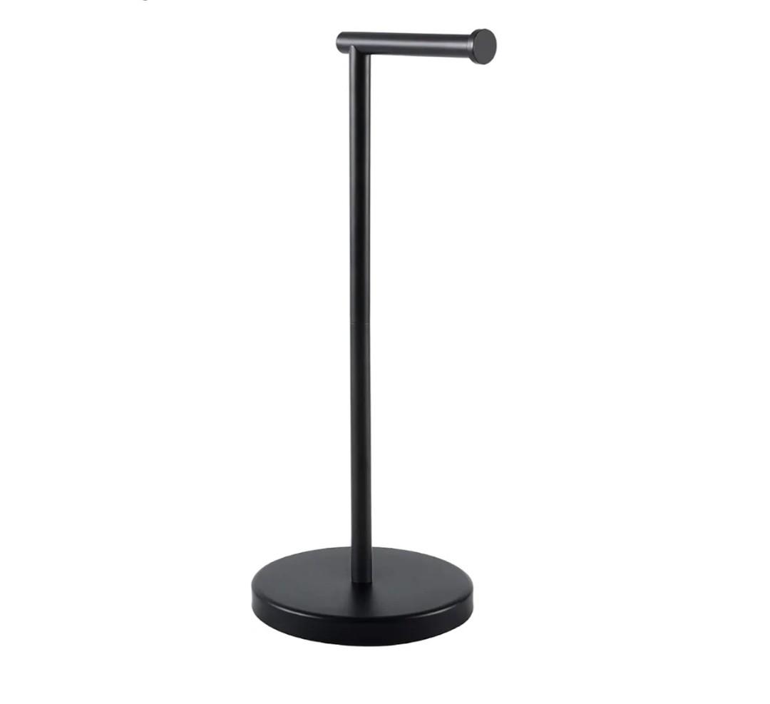 KES Bathroom Toilet Paper Holder Stand Modern Tissue Roll Holder SUS304 Stainless Steel Rustproof Freestanding 20.2" H, Matte Black BPH283S1-BK