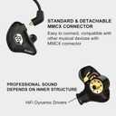 BASN in Ear Monitor Headphones for Musicians, Bsinger 2nd Generation Sound Isolating Earphones with Dual Dynamic Drivers Detachable MMCX Cable (Black)…
