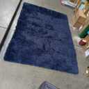 Blue Shag Area Rug,Indoor Ultra Soft Plush Rugs for Bedroom Living Room, Non-Skid Modern Nursery Faux Fur Rugs for Kids Room Home Decor (5x7 Feet, Navy Blue)