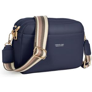 Small Crossbody Bags for Women, Vegan Leather Purse with Wide Adjustable Strap | Lightweight Shoulder Purse (Blue)