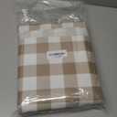 Smiry Rectangle Table Cloth, Waterproof Vinyl Tablecloth with Flannel Backing, Wipeable Buffalo Plaid Table Cover for Picnic, Indoor and Outdoor (Khaki & White, 70"x120")
