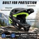 BUCKLOS Full Face Mountain Bike Helmet for Adults, for MTB BMX DH 55-61cm, Large