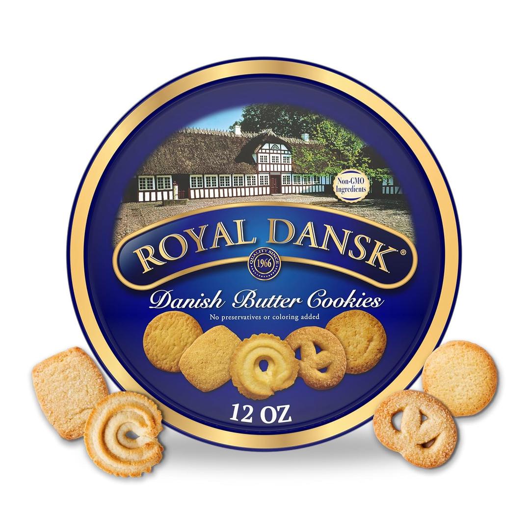 Royal Dansk Danish Butter Cookies, Premium Assorted Cookies in Gift Tin, Great for Sharing and Gifting, 12 oz BB Date: 26JAN26