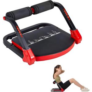 HOTSWEAT Ab Machine, Sit Up Exercise Equipment, Ab Workout Equipment with 3 Adjustable Resistance, Ab Trainer for Stomach Workout with 330 LBS Weight Capacity, Foldable Ab Crunch Machine for Home Gym (Red)