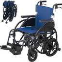 Premium Self-Propelled Wheelchair with Clean-Grip Handrims, Gear Drive for Effortless Mobility, Easy Transfer Removable Arms, Dual Brakes for Safety, Senior & Adult Transport Chair, 18" Seat