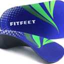RooRuns FitFeet Orthotic Inserts 3/4 Length, High Arch Support Foot Insoles for Over-Pronation, Plantar Fasciitis, Flat Feet - Shoe Inserts for Walking, Running Men and Women