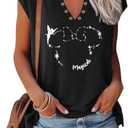 Magical Tank Tops for Women Cute Graphic Printed V-Neck Tee Casual Summer Family Vacation Sleeveless Shirt Tops (XX-Large, Black)