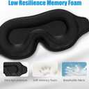 Sleep Mask 100% Light Blocking Eye Mask for Sleeping 3D Memory Foam Eye Covers with Adjustable Strap Night Blindfold for Men Women Black