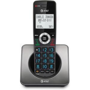 AT&T GL2101 DECT 6.0 Cordless Home Phone with Call Block, Caller ID, Full-Duplex Handset Speakerphone, 2" White Backlit Display, Lighted Keypad (Graphite & Black)