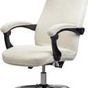 Melaluxe Office Chair Cover with Armrest Covers Universal Stretch Desk Chair Cover, Computer Chair Slipcovers (Size: L) - Cream