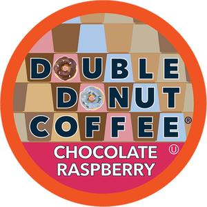 Double Donut Coffee Flavored Coffee Pods, Chocolate Raspberry Coffee, Single Serve Medium Roast Coffee for Keurig K Cups Brewers, 24 Count (EXP 02/11/28)