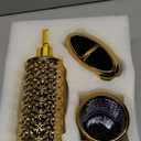 Gold Bathroom Accessory Set, 4-Piece Ceramic Bathroom Decorations Accessories Sets Includes Lotion Dispenser, Toothbrush Holder Tumbler and Soap Dish