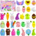 Easter Egg Fillers - 30 Pack Kawaii Mochi Squishy Toys for Easter Basket Stuffers, Mini Cute Squishies Squeeze Toy Easter Party Favors, Easter Gifts for Kids Classroom Prizes School Rewards