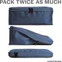 Aerotrunk Compression Packing Cubes for Travel - Luggage Organizer Bags - Double Zipper Packing Cubes for Suitcases (4-Pack, Dark Blue)