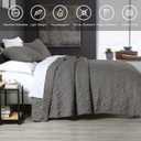 HORIMOTE HOME Quilt Set King Size Grey, Classic Geometric Diamond Stitched Pattern,Microfiber Ultra Soft Lightweight Bedspread Coverlet for All Season, 3 Piece Includes 1 Quilt and 2 Shams