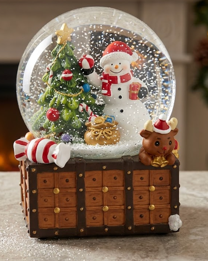 Christmas Snow Globes, Musical Snow Globe Lantern with Colorful Lights, Snowfall & 8 Songs, USB & Battery Powered  Indoor Christmas Decor, Xmas Gift for Kids, Family, Colleagues