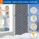 Magnetic Thermal Insulated Door Curtain,Fits Door Size 30'' x 80'', Durable Oxford Cloth Thicken Cotton Fiber Fill, Temporary Door Insulation Cover,Soundproof Weatherproof Doors Blanket (Gray)