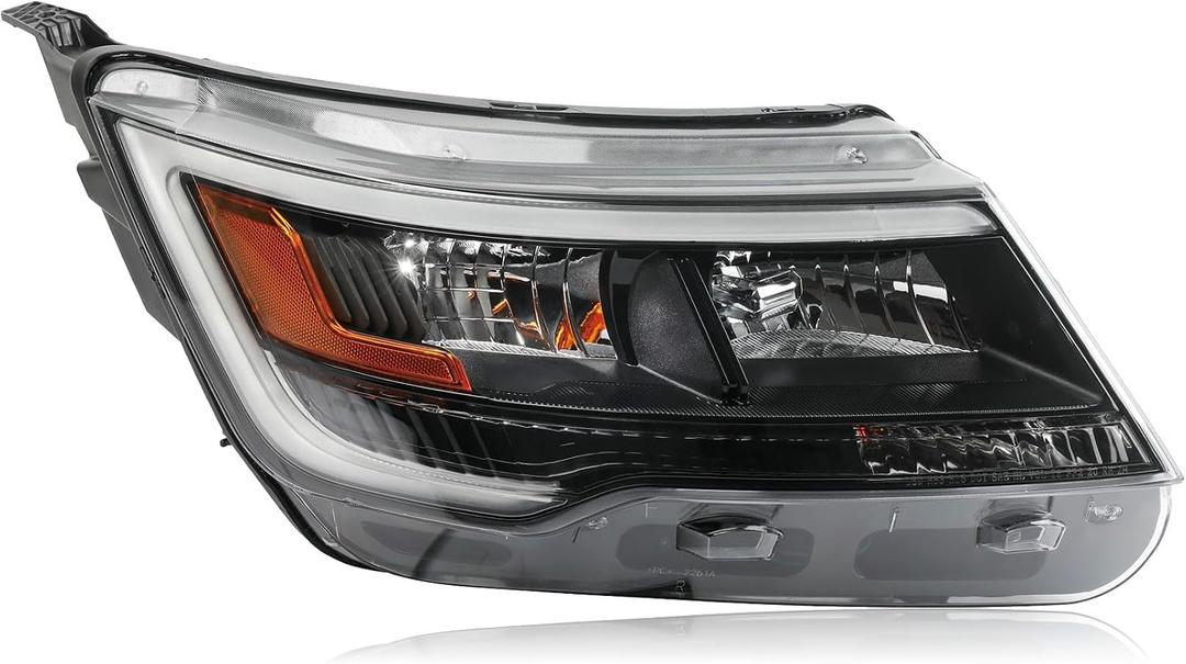 Black LED Headlight Compatible with 2016-2019 Ford Explorer