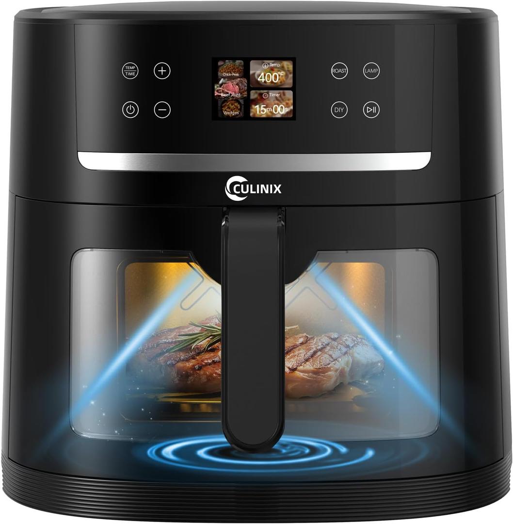 Smart Air Fryer 8.5QT with AI Food Camera, XXL Family Basket, 12 x 13.3 x 12.7 inches