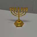 6" 7-Branch Menorah Hanukkah for Shabbat, Tabernacle, Menorahs for Chanukah, Jewish Decorations (Light Gold)
