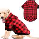 Red Plaid Dog Hoodie Sweater for Dogs Pet Clothes with Hat and PocketM